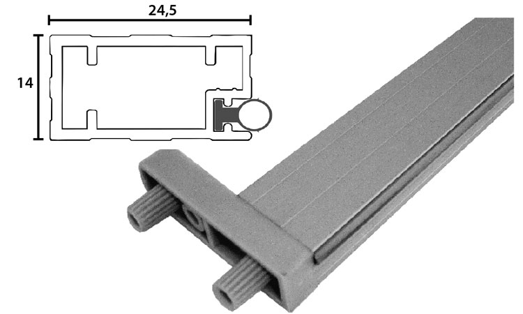 Refuerzo aluminio escurre frontal c/goma